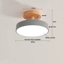 Modern gray acrylic wood led ceiling light for bedroom
