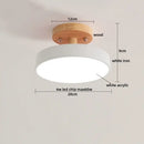 Modern gray acrylic wood led ceiling light for bedroom