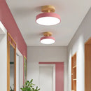 Modern gray acrylic wood led ceiling light for bedroom