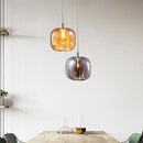 Modern gray amber and clear crystal pendant lights bedroom kitchen