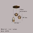 Modern gray amber glass pendant lamp dining room lighting