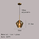 Modern gray amber glass pendant lamp dining room lighting