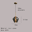 Modern gray amber glass pendant lamp dining room lighting