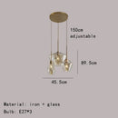Modern gray amber glass pendant lamp dining room lighting