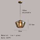Modern gray amber glass pendant lamp dining room lighting