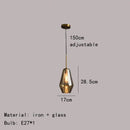 Modern gray amber glass pendant lamp dining room lighting