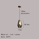 Modern gray amber glass pendant lamp dining room lighting