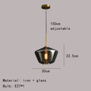 Modern gray amber glass pendant lamp dining room lighting