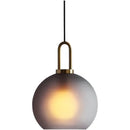 Modern gray and brass glass pendant light fixture kitchen lighting