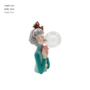 Modern gray and gold bubble girl statue night light bedroom decor