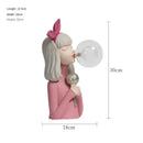 Modern gray and gold bubble girl statue night light bedroom decor