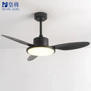 Modern gray and light wood led modern design ceiling fan bedroom