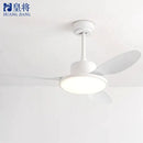 Modern gray and light wood led modern design ceiling fan bedroom