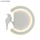 Modern gray bird wall lamp warm white light bedroom sconce