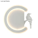 Modern gray bird wall lamp warm white light bedroom sconce
