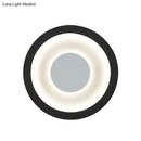 Modern gray & black led circle sconce living room wall mounted lamp