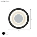 Modern gray & black led circle sconce living room wall mounted lamp