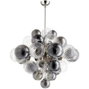 Modern gray & clear bubble glass ceiling chandelier living room