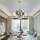 Modern gray & clear bubble glass ceiling chandelier living room