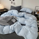 Modern gray comforter cover set with geometric throw bedroom bedding