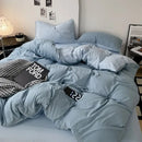 Modern gray comforter cover set with geometric throw bedroom bedding
