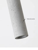 Modern gray concrete tube pendant light dining room triple chandelier