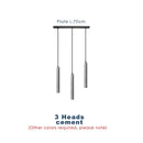 Modern gray concrete tube pendant light dining room triple chandelier