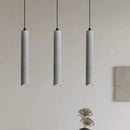Modern gray concrete tube pendant light dining room triple chandelier