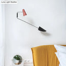Modern gray cone duckbill wall sconce living room black rod light
