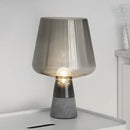 Modern gray glass and concrete table lamp for bedroom decor
