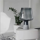 Modern gray glass and concrete table lamp for bedroom decor