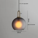 Modern gray glass ball led pendant light set – dining room
