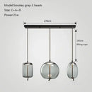 Modern gray glass chandelier knot pendant lamp for dining room
