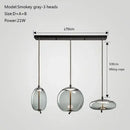 Modern gray glass chandelier knot pendant lamp for dining room