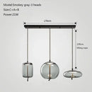 Modern gray glass knot pendant chandelier light for dining room