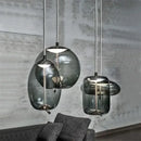 Modern gray glass knot pendant chandelier light for dining room