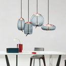 Modern gray glass knot pendant chandelier light for dining room
