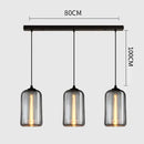 Modern gray glass pendant light set of 4 dining room lighting