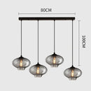 Modern gray glass pendant light set of 4 dining room lighting