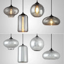 Modern gray glass pendant light set of 4 dining room lighting