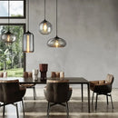 Modern gray glass pendant light set of 4 dining room lighting