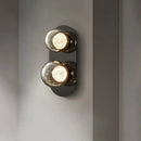 Modern gray glass wall lights living room black sconce