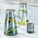 Modern gray glass water pitcher kitchen juice jug with stainless lid