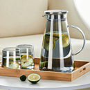 Modern gray glass water pitcher kitchen juice jug with stainless lid
