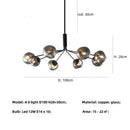 Modern gray lava glass chandelier dining room led pendant light