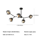 Modern gray lava glass chandelier dining room led pendant light