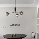 Modern gray lava glass chandelier dining room led pendant light
