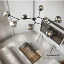 Modern gray lava glass chandelier dining room led pendant light