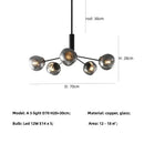 Modern gray lava glass chandelier dining room led pendant light