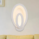 Modern gray layered square led wall sconce warm white bedroom light